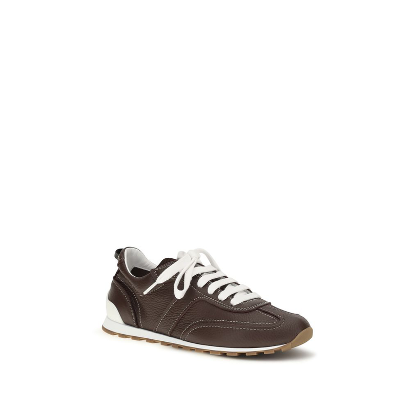 Brown calf leather bos taurus athletic sneakers-null