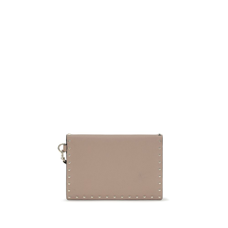 Beige calf leather bos taurus clutch bag-null