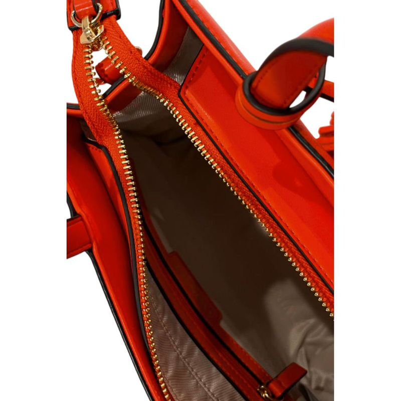 Orange faux leather women handbag-null