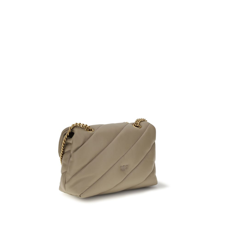 Beige calf leather bos taurus shoulder bag-null