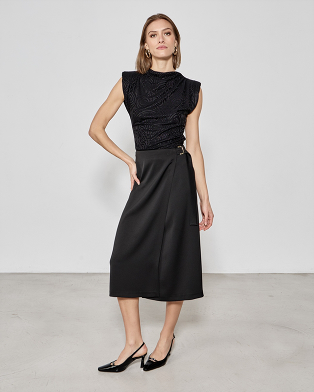 Midi skirt crepe-null