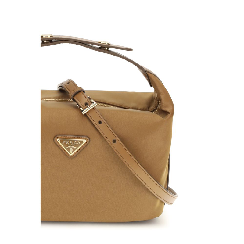 Beige recycled polyamide handbag-null