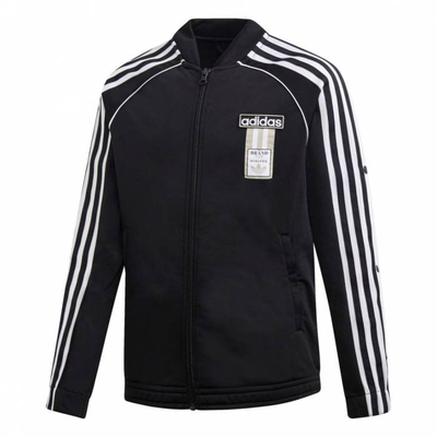 Adibreak youth track jacket, Black / White, medium