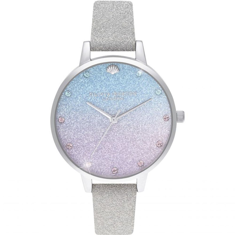 Gray artificial leather dress watch-null