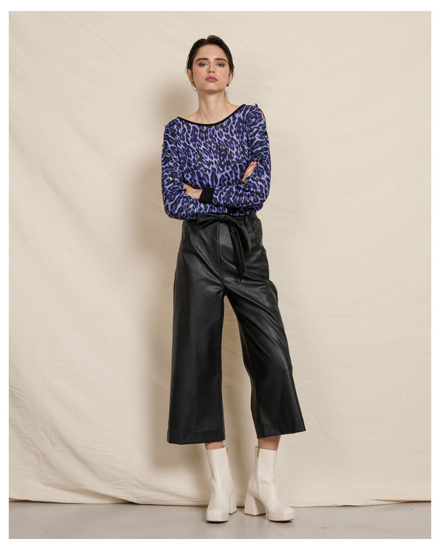 Eco leather trouser cropped image number null