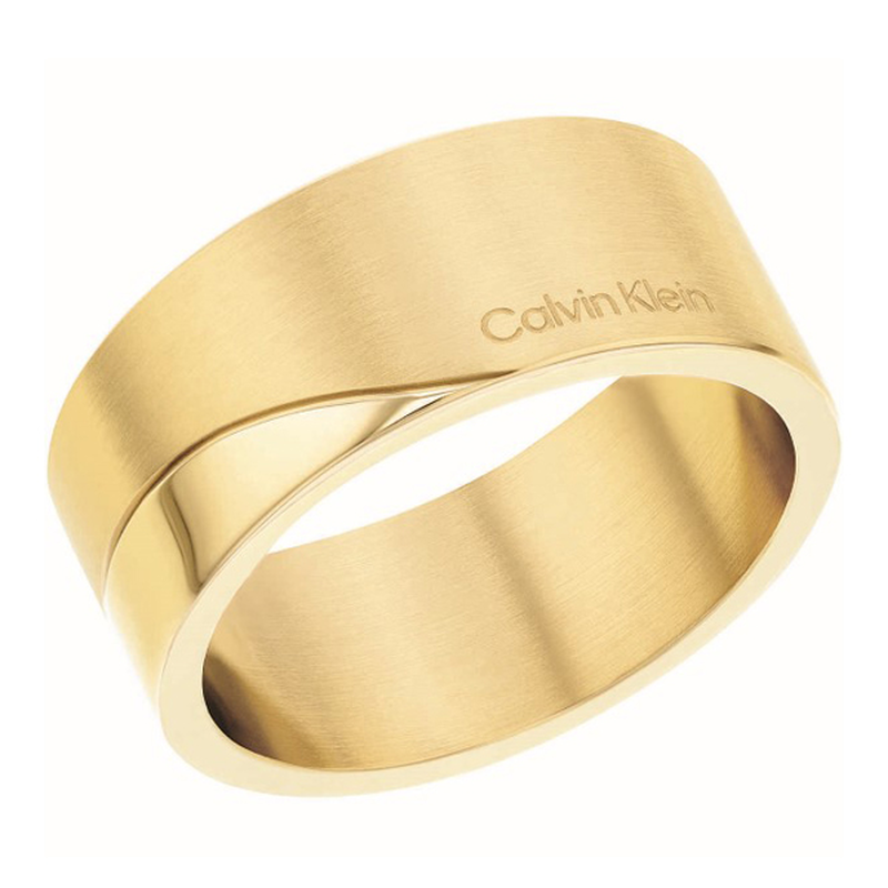 Calvin Klein polished & brushed yg ring minimal circular-null