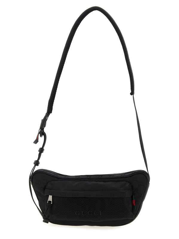 Black polyester crossbody bag-null