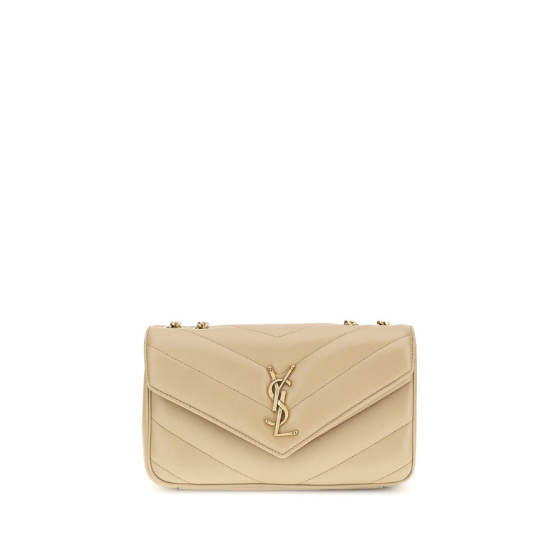 Beige lamb ovis aries aries shoulder bag-null