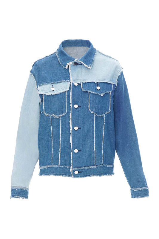 Denim jacket with patches-null