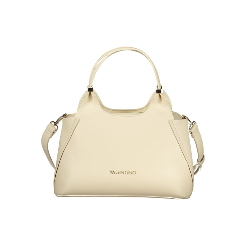 Beige polyurethane women handbag-null