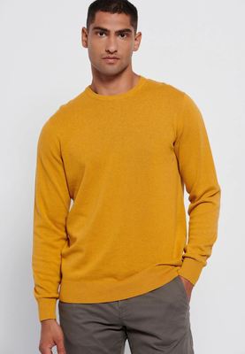 Funkybuddha knitwear r-neck, Amberyello, medium