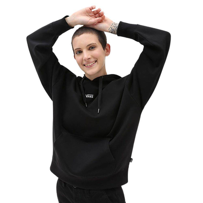 Womens flying french terry hoodie, Black, medium