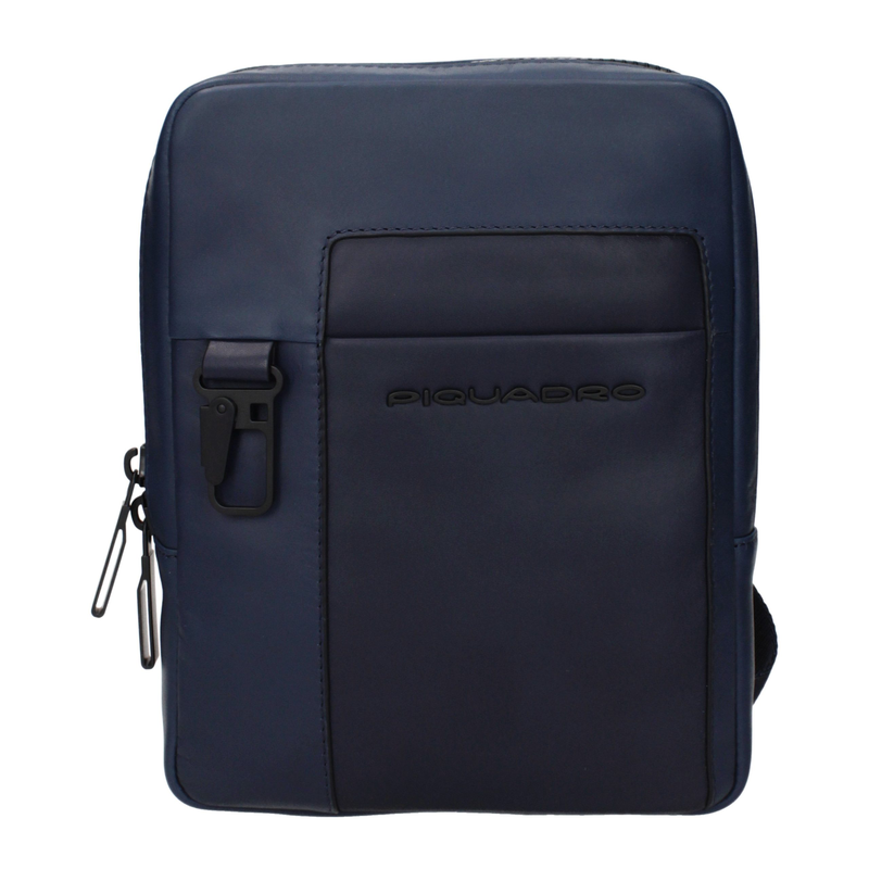 Blue leather crossbody bag-null