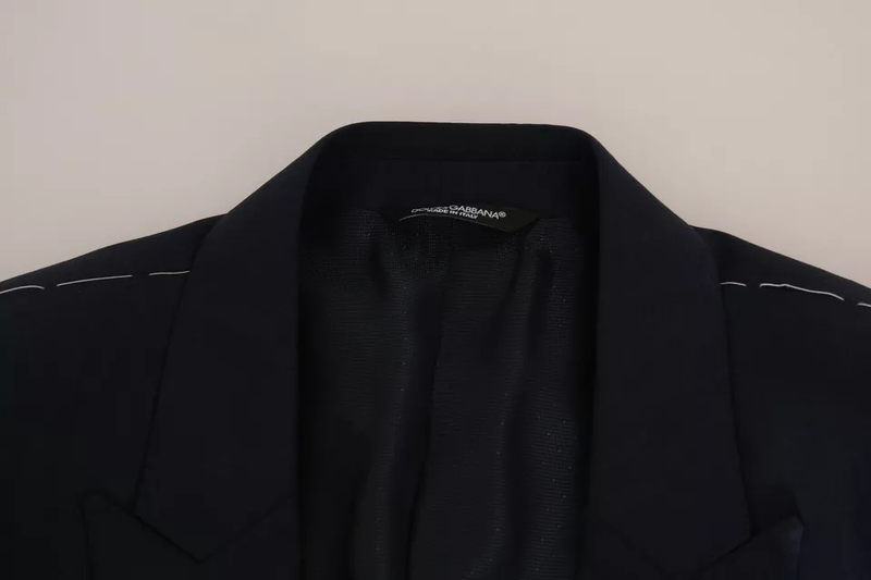 Blue wool martini blazer vest 2 piece-null