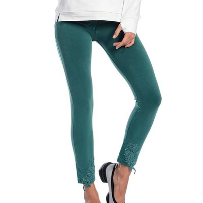 Wr.up dyed fabric + macrame lace, Green, medium