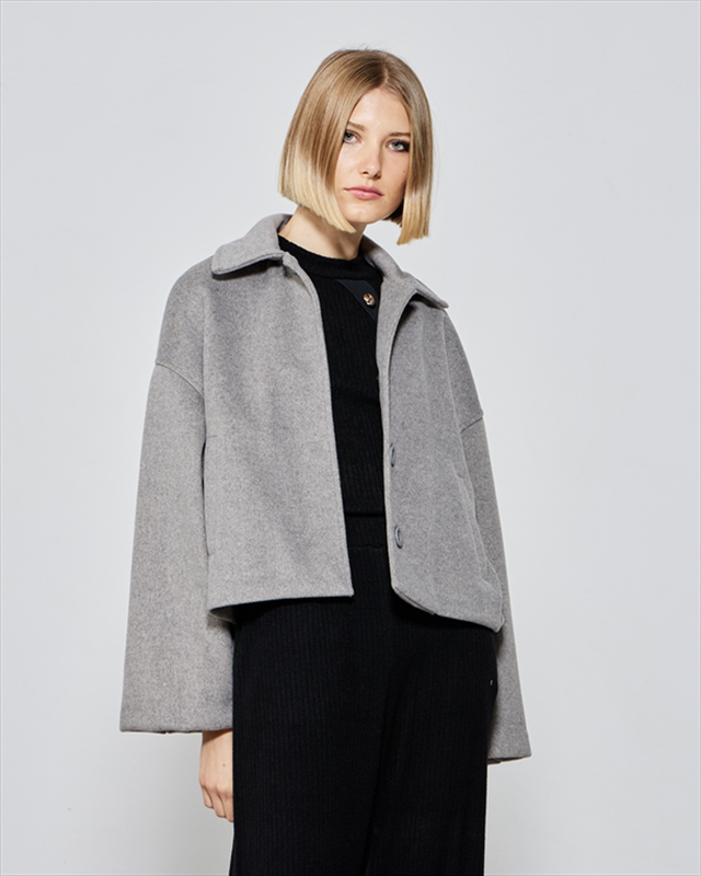 Coat cropped oversize-null
