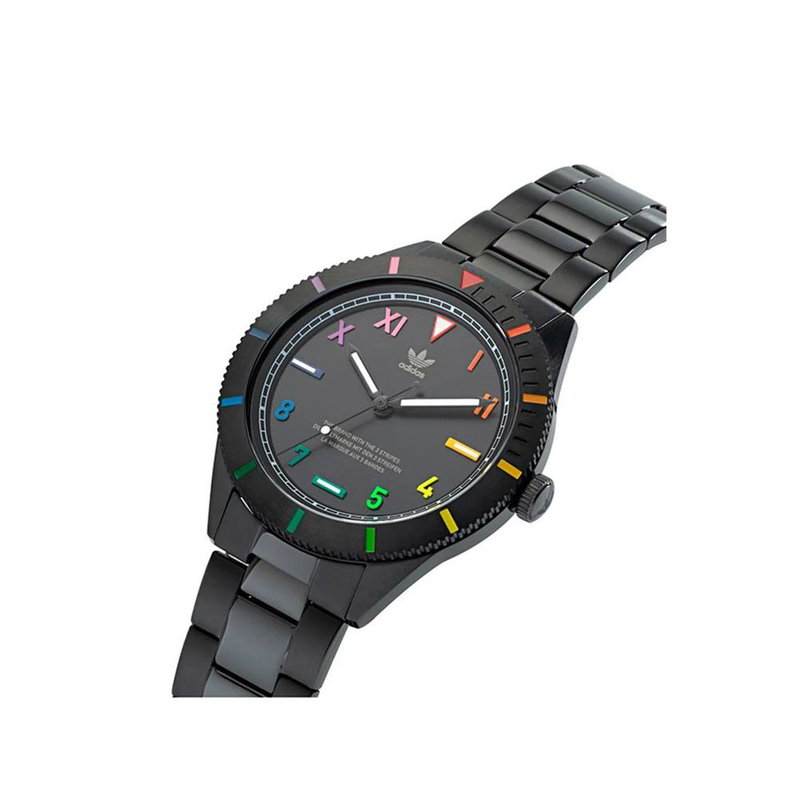 Black stainless steel dress watch-null