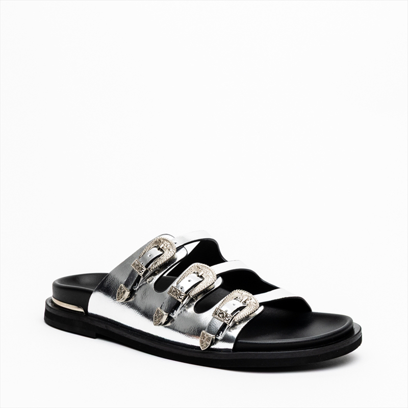 Nazeli premium triple buckle flat sandals-null