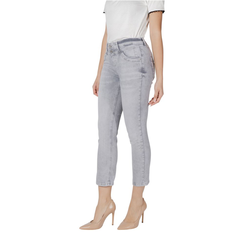 Gray cotton skinny jeans-null