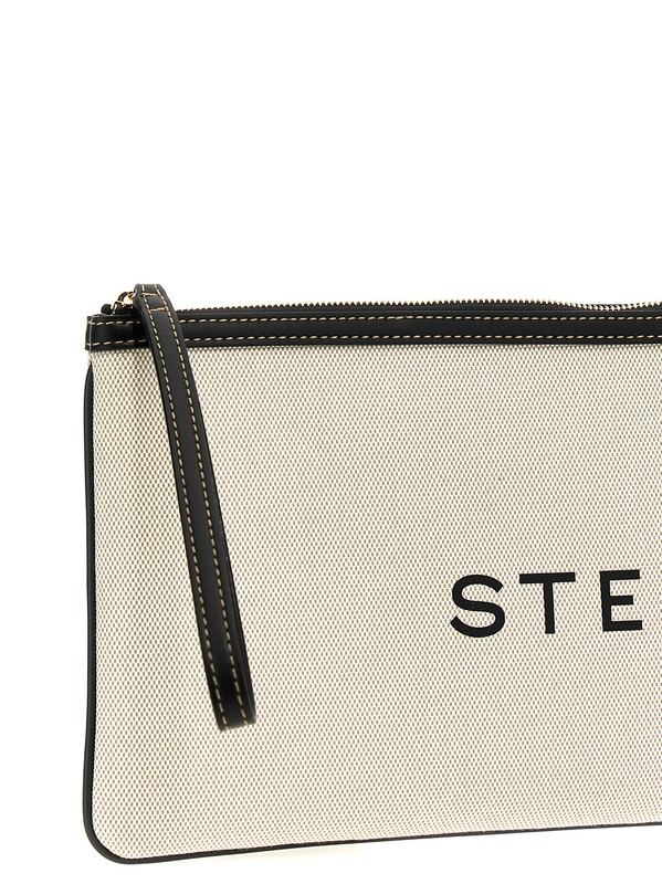 Beige cotton clutch bag-null