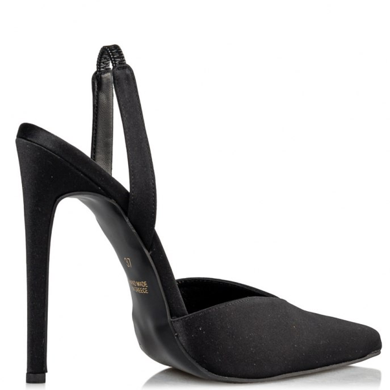 Satin slingback pumps - black-null