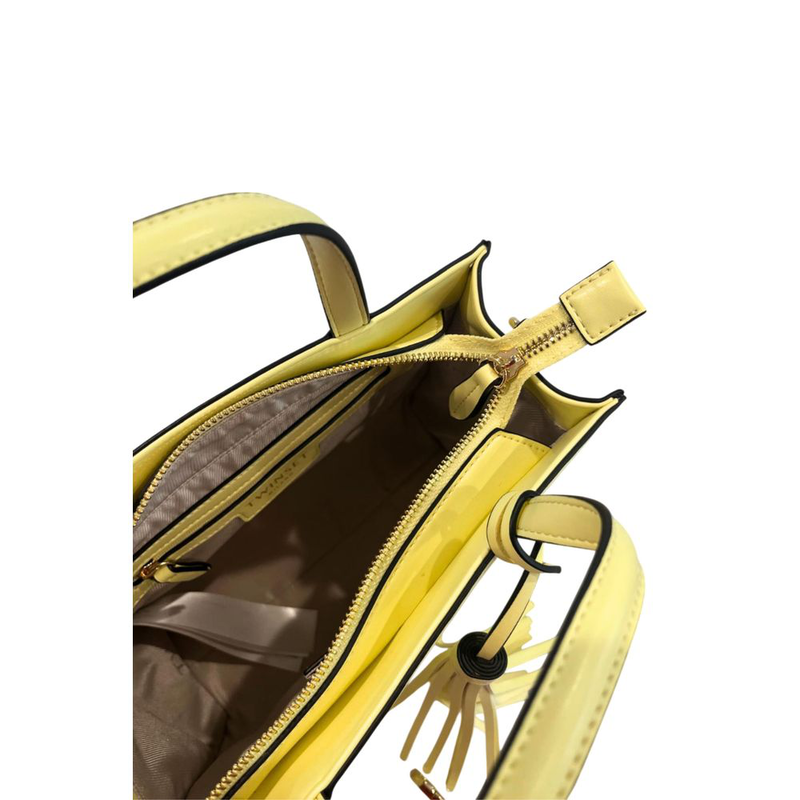 Yellow pu women handbag-null