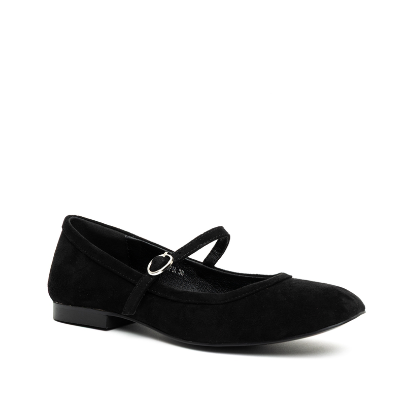 Miss belgini mary jane suede effect ballerina flat pumps-null
