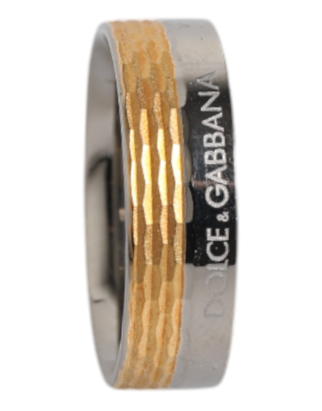 Gold silver tone real brass dg logo ring-null