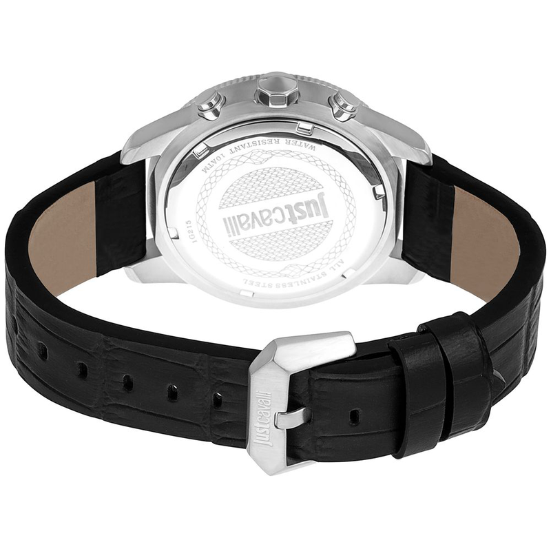 Black leather watch-null