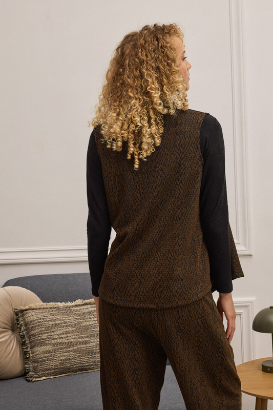 Achara asymmetrical printed croise vest-null