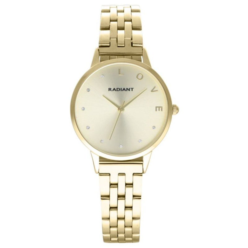 Gold stainless steel dress watch-null