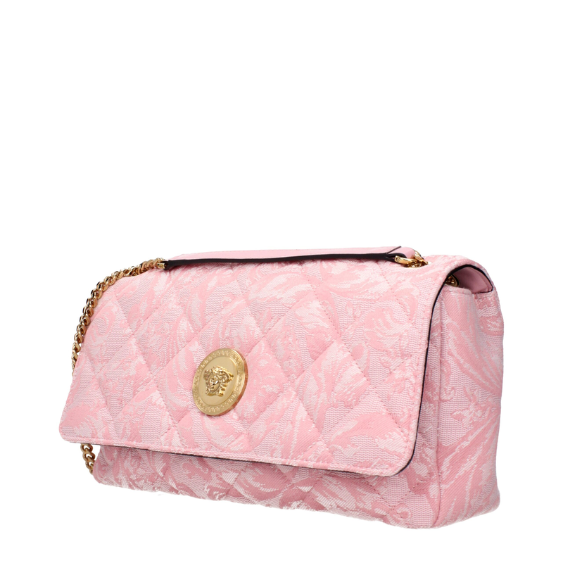 Pink fabric shoulder bag-null