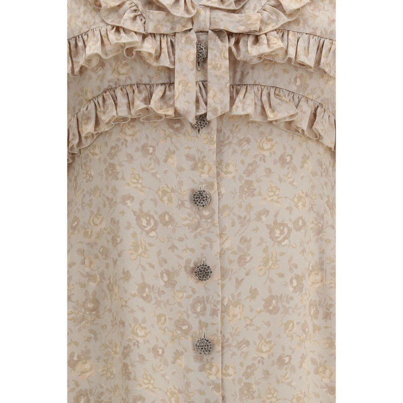 Beige silk casual dress-null