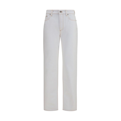 White cotton high-waisted jean, White, medium