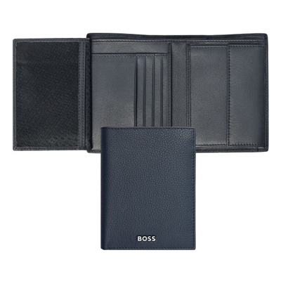 Boss money wallet vertical flap classic grained navy, , medium