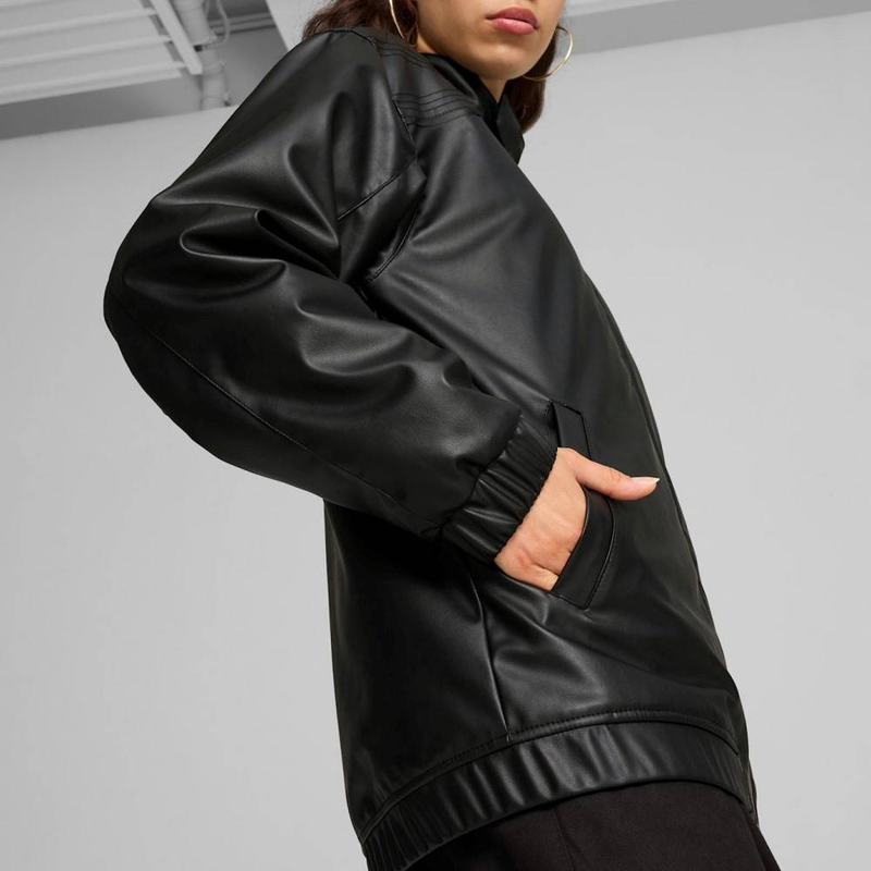 Archive seasonal pleather racer jacket image number null