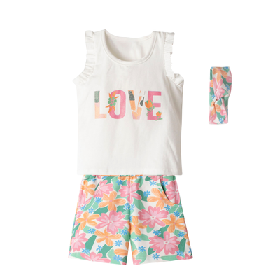 Ebita girls short set white 266263-wh, White, medium