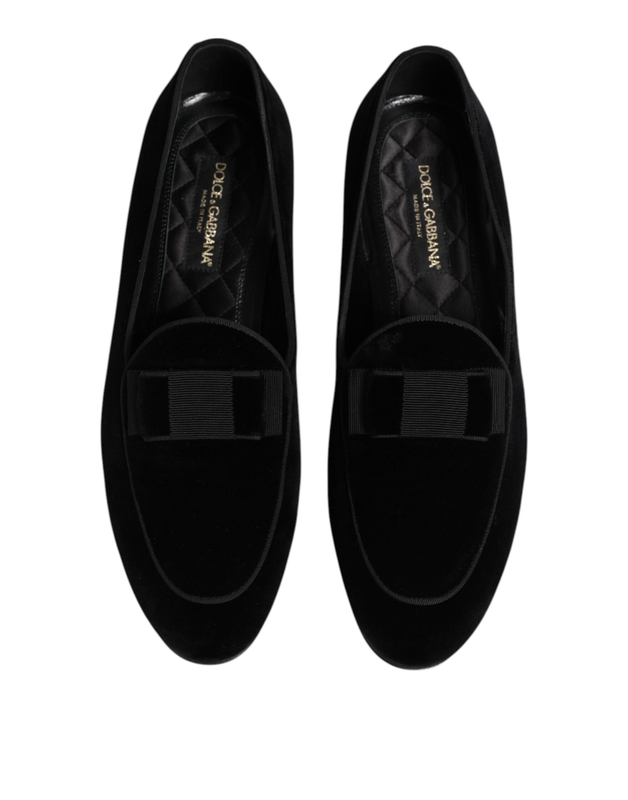 Black velvet loafers formal men dress shoes-null