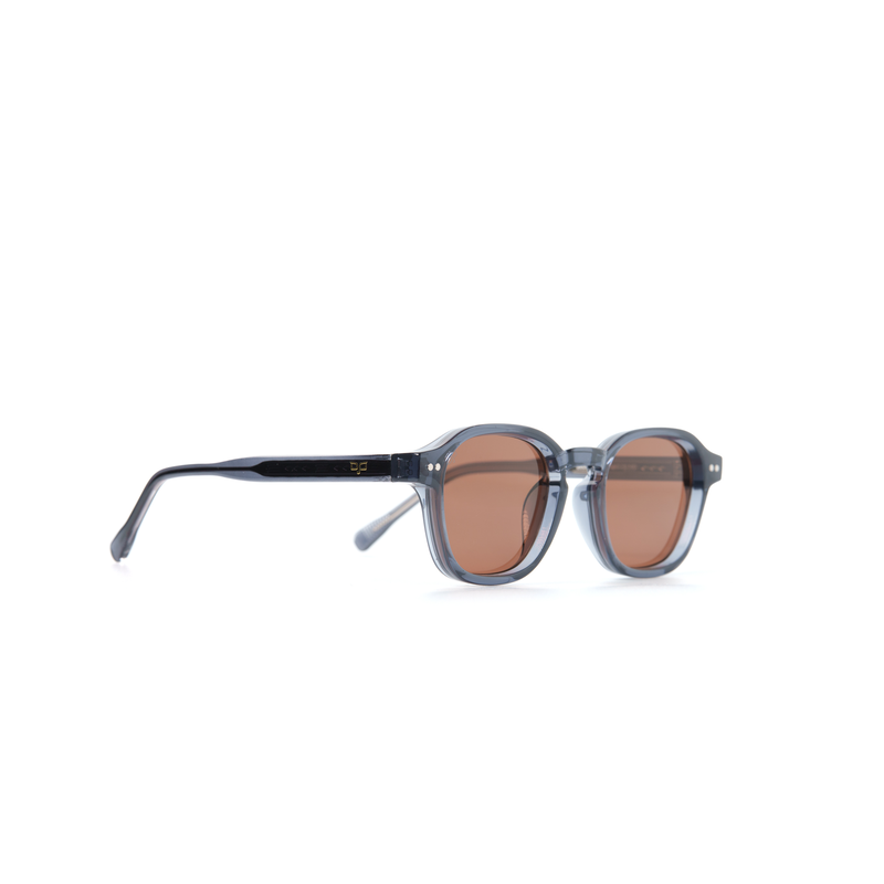 OJO sunglasses square clear blue frame and temples with brown lenses-null