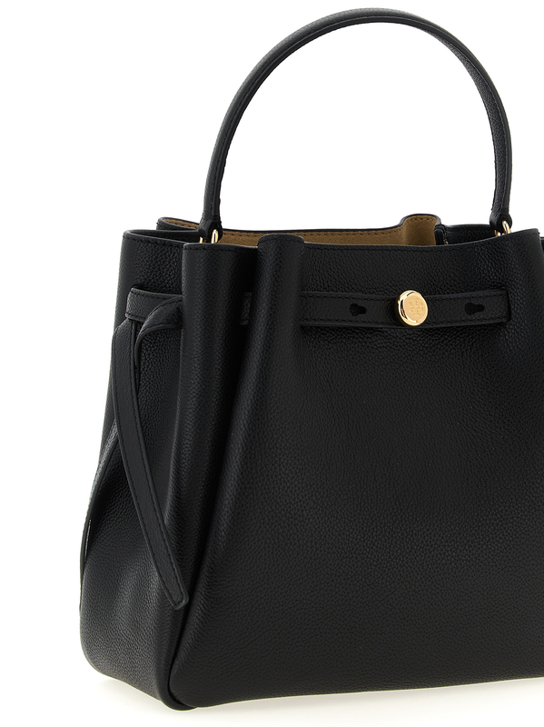 Black cowhide handbag-null