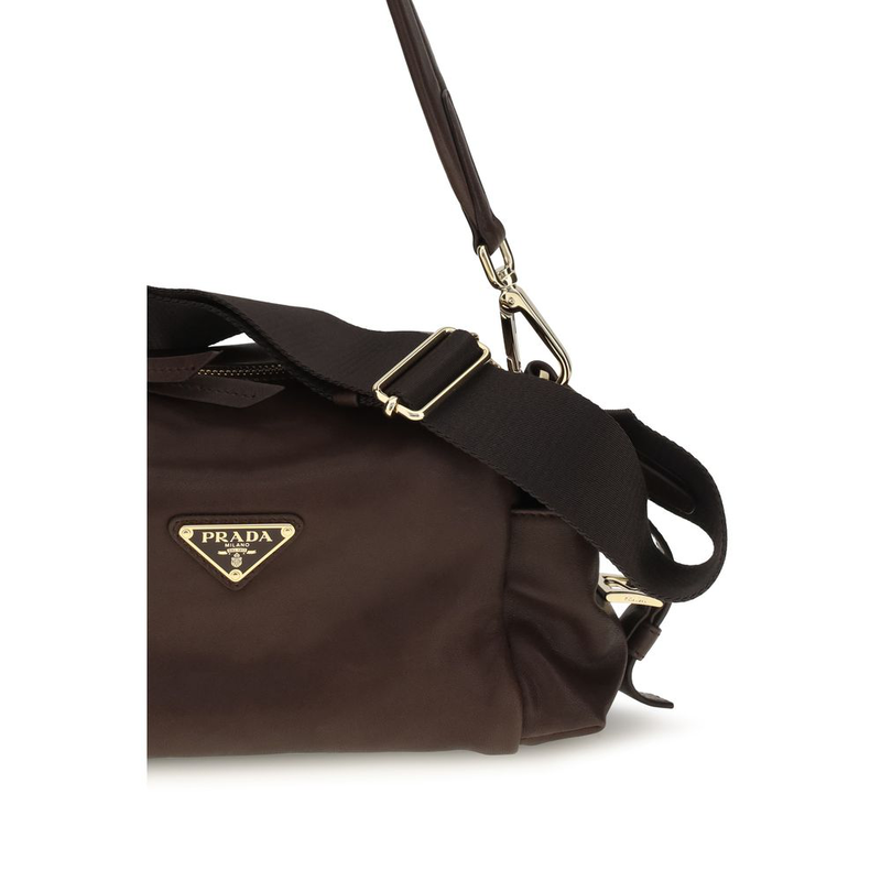 Brown napa leather / calf bos taurus shoulder bag-null
