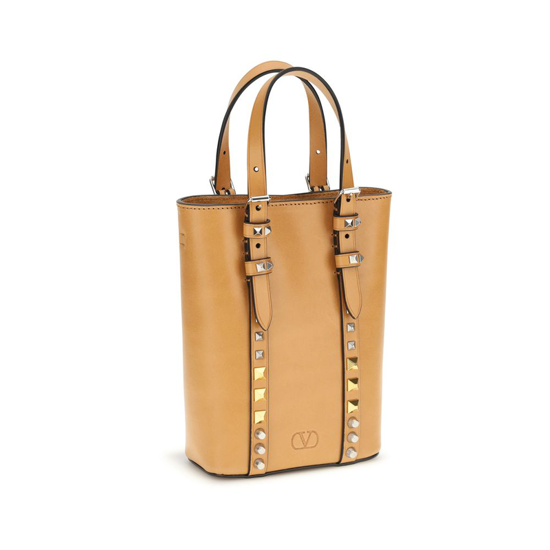 Beige calf leather bos taurus shoulder bag-null