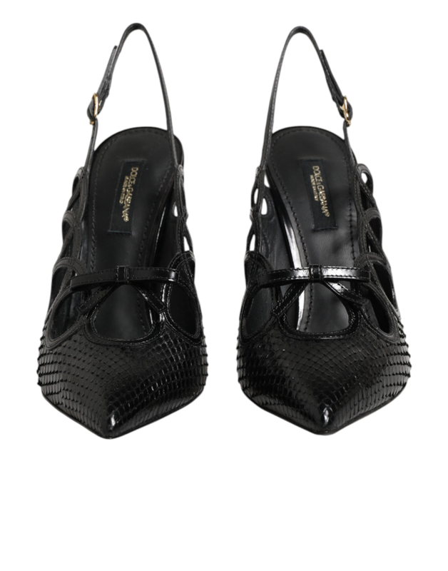 Leather high heels slingback shoes-null