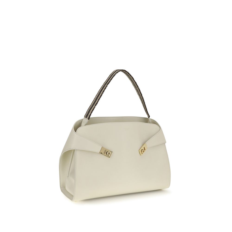 Beige calf leather bos taurus shoulder bag-null