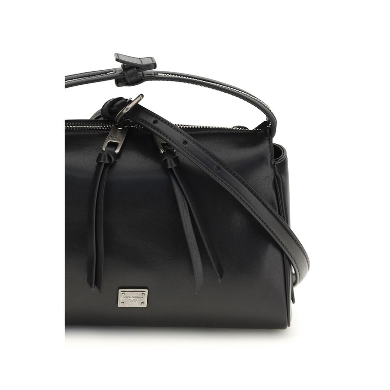 Black calf leather bos taurus handbag-null