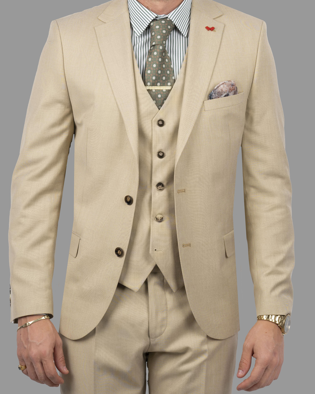 Dzine 3piece slim fit suit in patterned-null