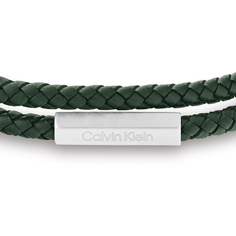 Calvin Klein green leather men's bracelet-null