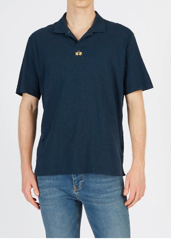 La martina man basic polo t-shirt slub jersey small logo ccmp05-null