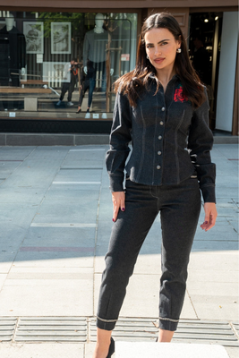 Trouser jeans, Black, medium