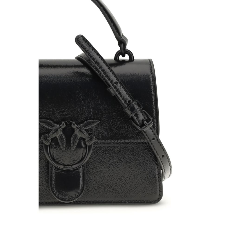 Black goatskin handbag-null